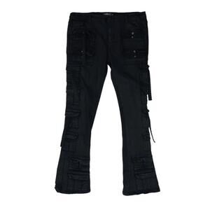 Guapi Jeans Mens Size 42 X 38 Black Grunge Stacking Cargo Rave Streetwear